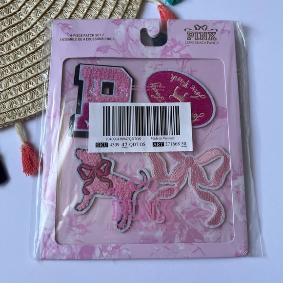 Victoria's Secret PINK LoveShackFancy 4-Piece Patch Set NEW - Picture 1 of 4